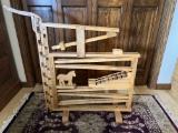 Handcrafted pump handle marble roller-by pumping theÂ handle,Â the marbles are returned to the top.