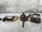 2 Leather Pouches and 1 Powder Horn