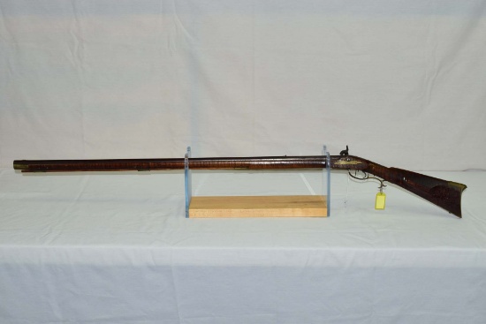 James Teaff Sr.  Full stock Percussion muzzleloader  Cal Aprox. .45  42” Barrel  Steubenville OH
