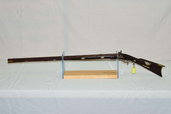 Jessie Middaugh  Full stock percussion muzzleloader  Cal Aprox..38  36”/.913” Oct. Barrel  Farmersto