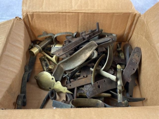 Box of Butt Plates, Triggers, Guards, Measurers, Misc Gun Items