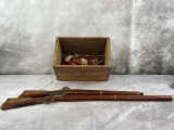 Toy Guns and Wooden Box