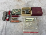 Assorted Pocket Knives, Gun Lighter
