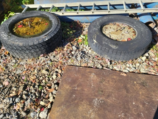(2) cement filled tire weights