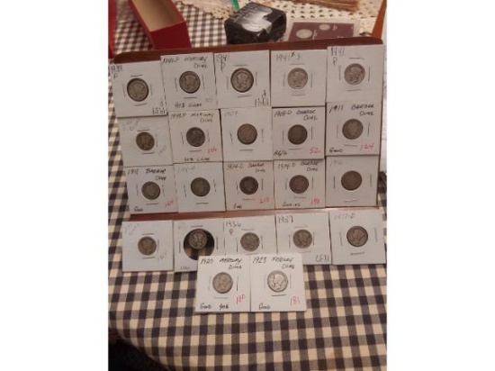 LOT OF 22 U.S. SILVER DIMES