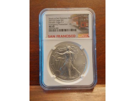 2021(S) TYPE-1 SILVER EAGLE NGC MS69 ER