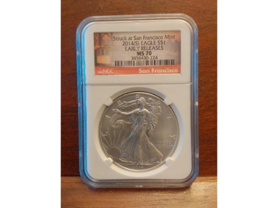 2014(S) SILVER EAGLE NGC MS70