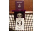 1990 U.S. SILVER EAGLE IN BOX WITH COA PF