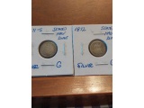 1871S,72 SEATED HALF DIMES