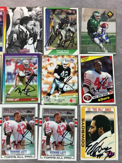 (60+) Football Signed Cards - Mostly Hall of Famers