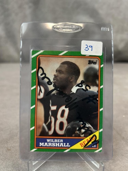 1986 Topps Wilber Marshall Signed Rookie Card