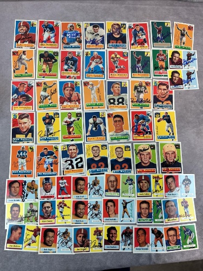 (56) Topps Football Archives Signed Football Cards