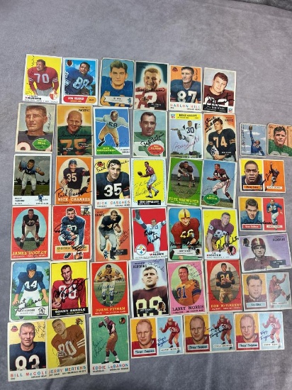 (42) Signed Football Cards From the 1950's & 60's