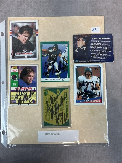 (6) Steve McMichael Chicago Bears Signed Cards