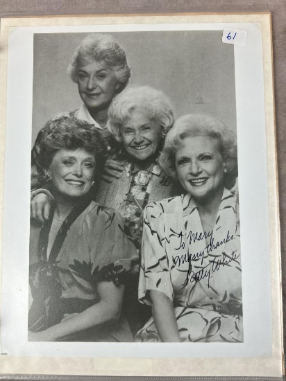 (8) Signed Betty White Photos & Misc..