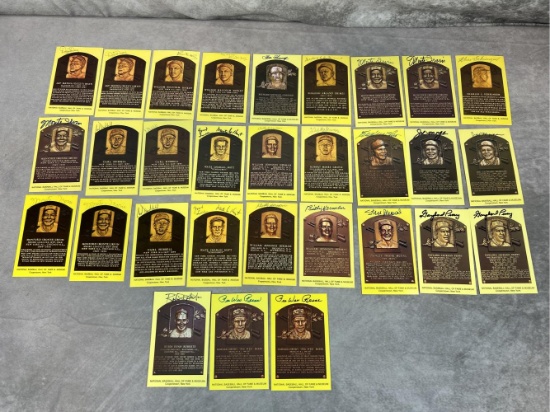 (30) Signed Baseball Hall of Fame Plaque Cards