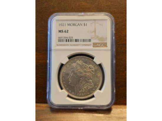 1921 MORGAN DOLLAR NGC MS62
