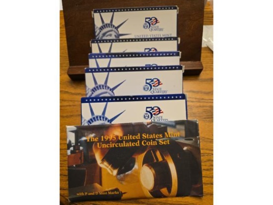 5 U.S PROOF SETS 1999-2003 AND 1995 U.S MINT SET