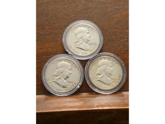 1960D,61D,63D FRANKLIN HALVES