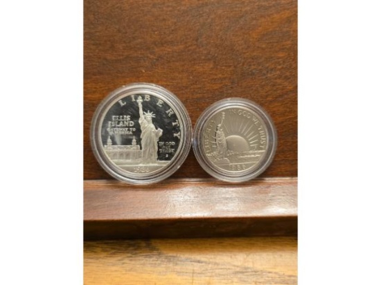 1986 STATUE OF LIBERTY 2-COIN COMMEMORATIVE SET PF