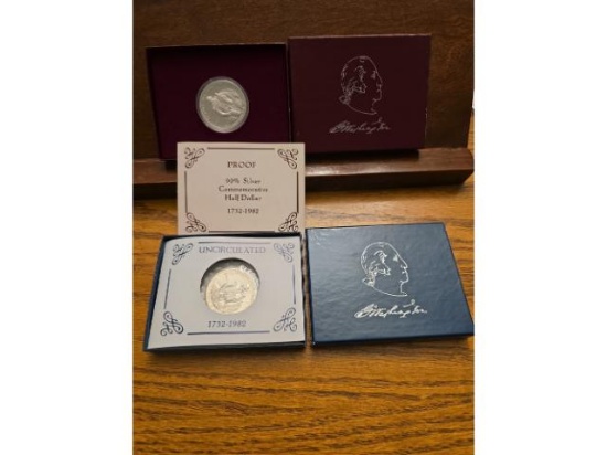 2-1982 WASHINGTON COMMEMORATIVE SILVER HALVES BU-PF