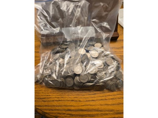 APPROXIMATELY $22. FACE IN EARLY JEFFERSON NICKELS 1938-1968