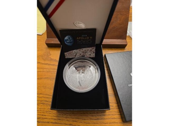 2019 APOLLO 11 5-OZ. SILVER COIN IN HOLDER BY U.S. MINT PF