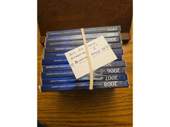 1999-2008 COMPLETE RUN OF 10 STATE QUARTERS PROOF SETS