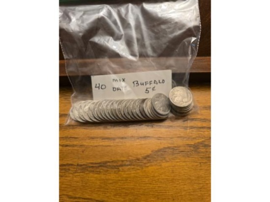 40 MIXED BUFFALO NICKELS