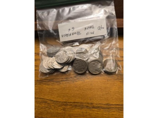40 MIXED BUFFALO NICKELS