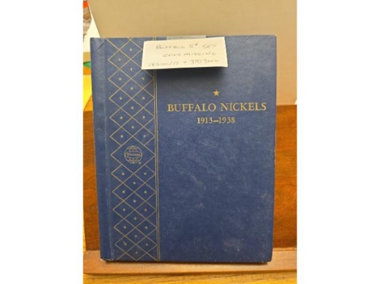 BUFFALO NICKELS SET IN ALBUM MISSING ONLY 18/17 AND 3-LEGGED