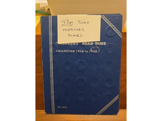 43 DIFFERENT MERCURY DIMES IN FOLDER