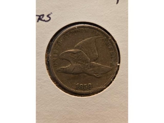 1858 S.L. FLYING EAGLE CENT VF