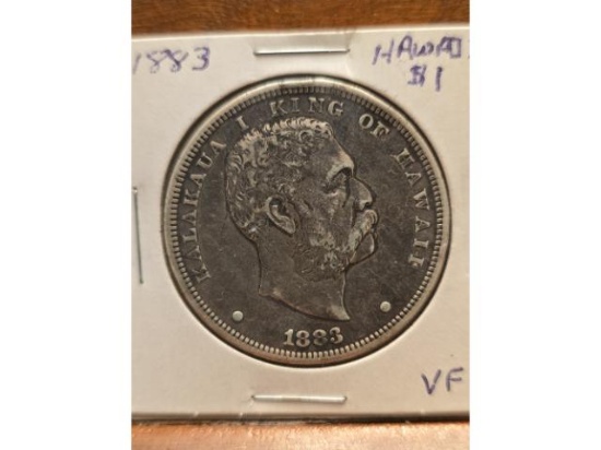1883 HAWAII SILVER DOLLAR VF+
