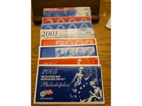 1999,2000,02,02,05 U.S. MINT SETS