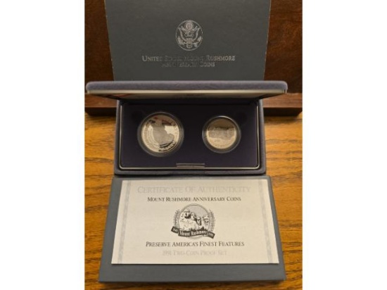 1991 MT. RUSHMORE 2-COIN SET IN HOLDER PF