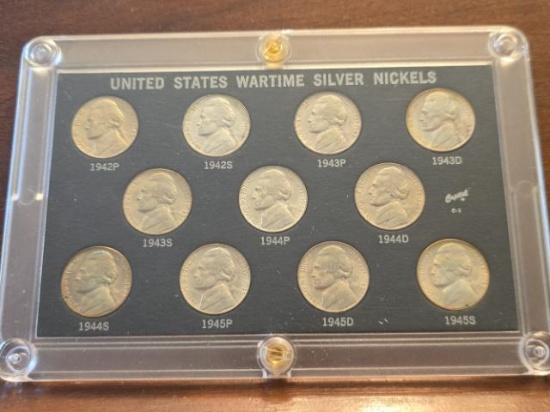 1942-1945S SILVER WAR NICKELS SET GEM BU