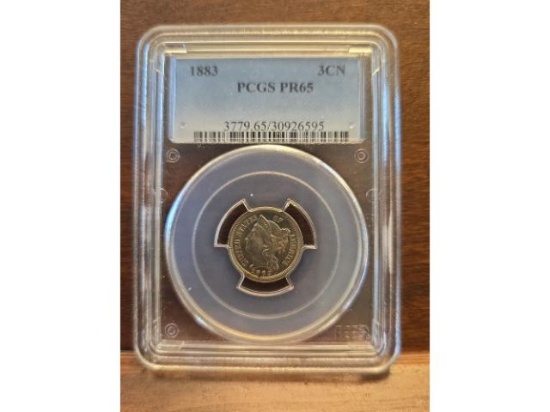 1883 3-CENT NICKEL PCGS PR65