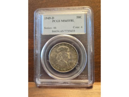 1949D FRANKLIN HALF PCGS MS65 FBL FROM MINT SET