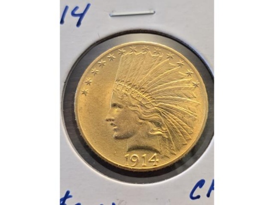 1914 $10. INDIAN HEAD GOLD PIECE NICE BU