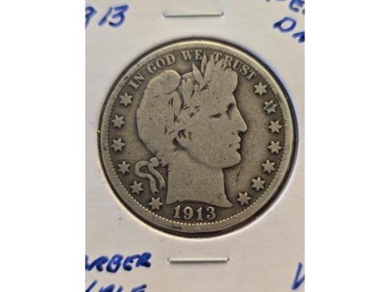 1913 BARBER HALF BETTER DATE VG