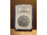 2000 SILVER EAGLE FROM MILLENNIUM SET NGC MS69