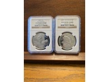 1999P YELLOWSTONE AND 2000P LEIF ERICSSON SILVER DOLLARS NGC PF69 ULTRA CAM