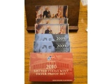 2010 SILVER PROOF SET, 2007,08,09 PRESIDENTIAL DOLLAR PROOF SETS, 2-2009 QU