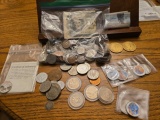 LOT OF FOREIGN COINS AND MISC
