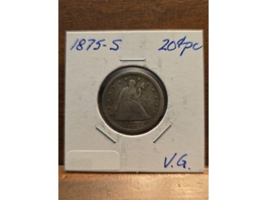1875S 20- CENT PIECE VG