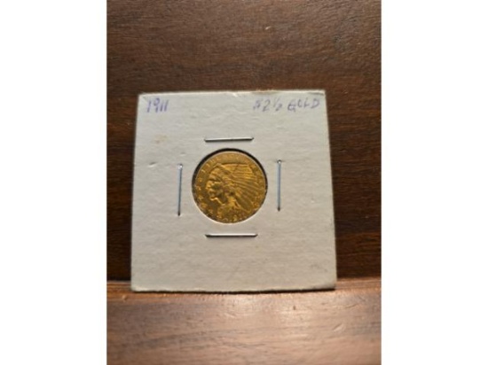 1911 $2.50 INDIAN HEAD GOLD PIECE UNC