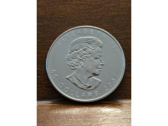 2007 CANADIAN $50. 1-OZ. PALLADIUM MAPLE LEAF BU