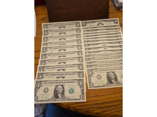 10 CONSECUTIVE SERIAL # 2003 $1. STAR NOTES, 10$2. NOTES, 5 $1 BARR NOTES