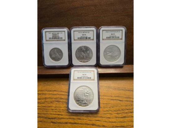 1994W VIETNAM, 1994W POW, 1991D KOREAN WAR SILVER DOLLARS, 1995S CIVIL WAR HALF ALL NGC MS70